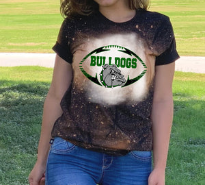 Bulldogs Football w/ Green & Black Print / Football Logo - 15 Color Options