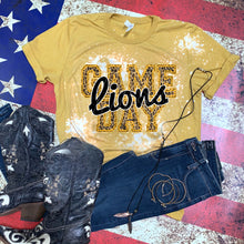 Load image into Gallery viewer, Lions Game Day w/ Black &amp; Gold Leopard Print - 13 Color Options