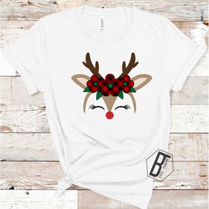 Christmas Reindeer - White Tee