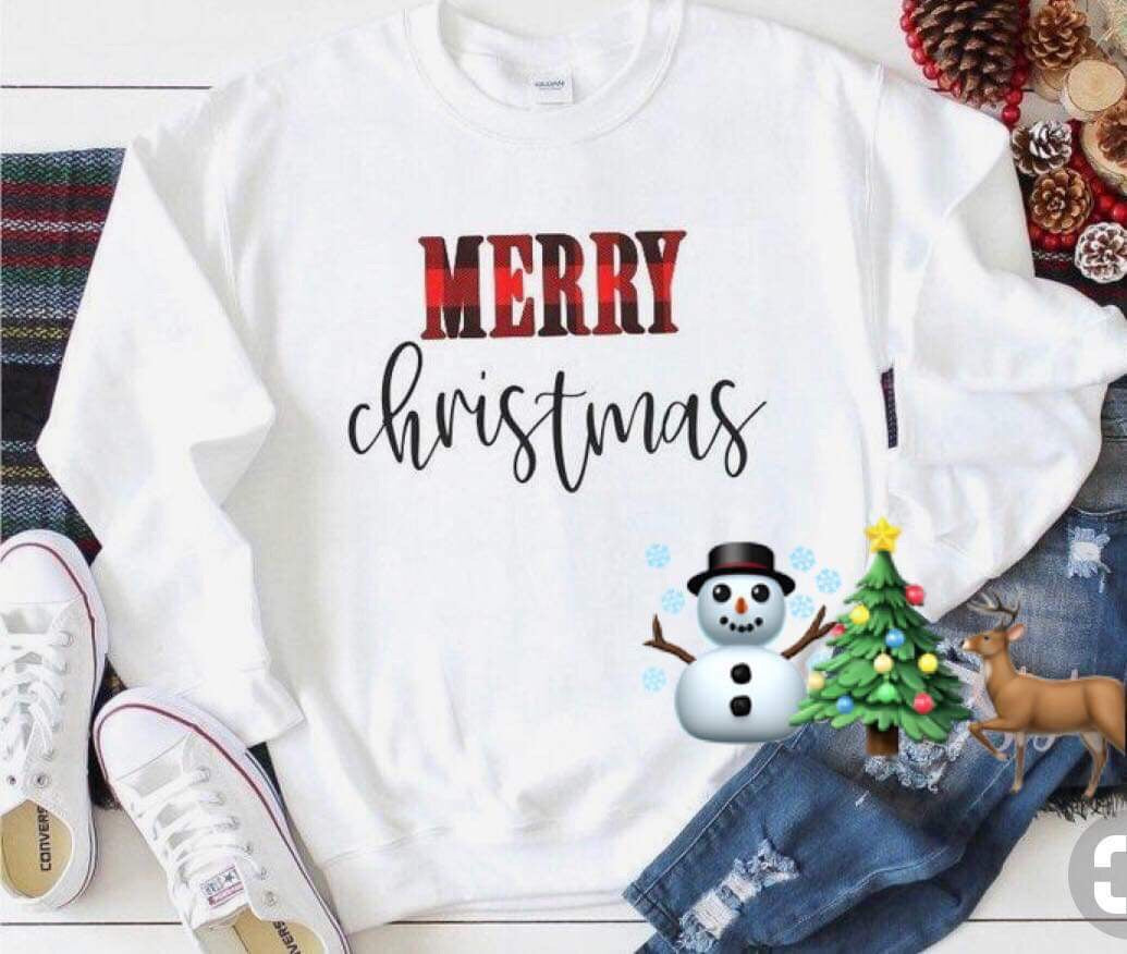 Merry Christmas - White Crewneck Sweatshirt