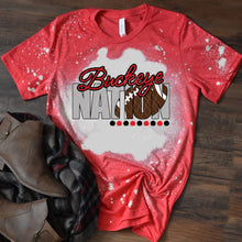 Load image into Gallery viewer, Buckeye Nation w/ Football - Red &amp; Black Text - 14 Color Options