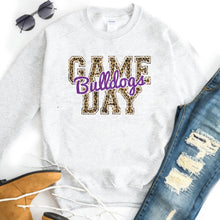 Load image into Gallery viewer, Bulldogs Game Day w/ Purple &amp; Leopard Print - 12 Color Options