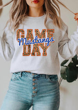 Load image into Gallery viewer, Mustangs Game Day w/ Blue &amp; Orange Leopard Print - 13 Color Options