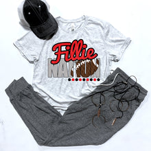 Load image into Gallery viewer, Fillie Nation w/ Football - Red &amp; Black Text - 13 Color Options