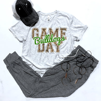 Bulldogs Game Day w/ Green & Leopard Print - 5 Style Options