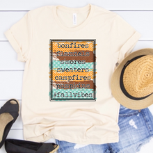 Load image into Gallery viewer, Fall Vibes - Bonfires Flannels Smores Sweaters Campfires Pumpkins