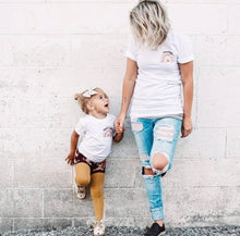 Load image into Gallery viewer, Mommy &amp; Me - Mamas Girl &amp; Mama w/ Rainbow - On Left Chest