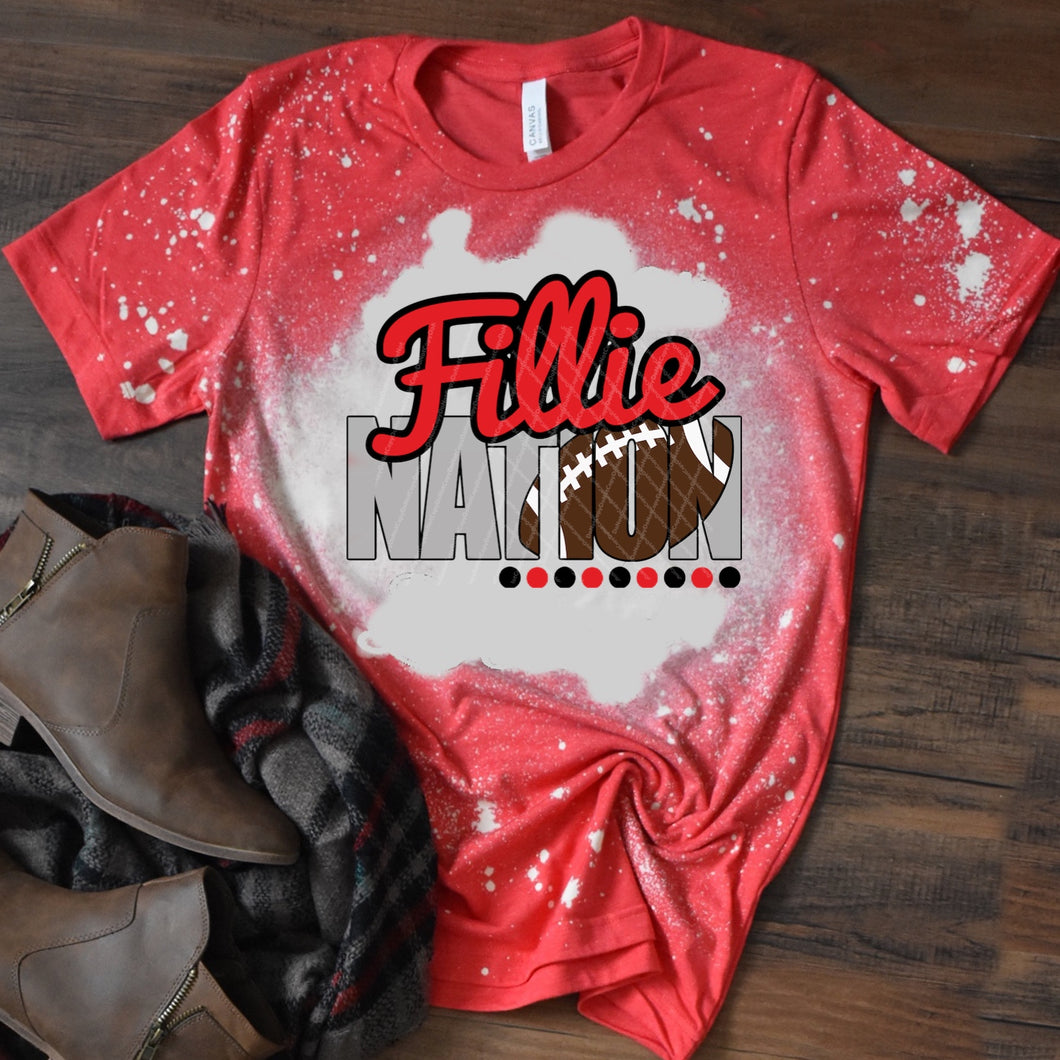 Fillie Nation w/ Football - Red & Black Text - 13 Color Options