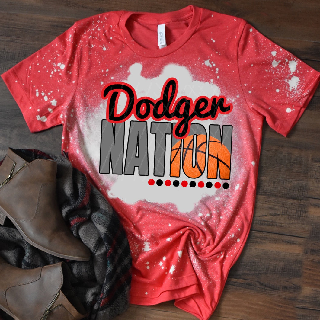 Dodger Nation w/ Basketball - Red & Black Text - 13 Color Options