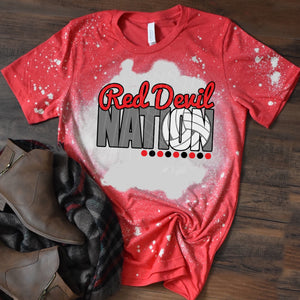 Red Devil Nation w/ Volleyball - Red & Black Text - 13 Color Options