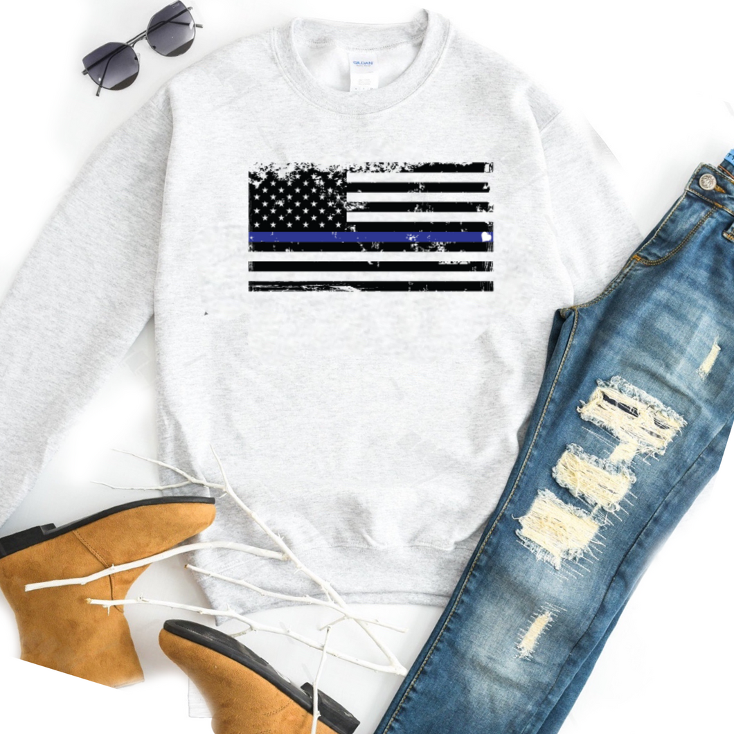 Back The Blue - Distressed Flag w/ Blue - 9 Style Options