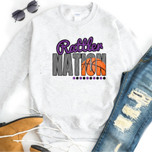 Load image into Gallery viewer, Rattler Nation w/ Basketball - Purple &amp; Black Text - 12 Color Options
