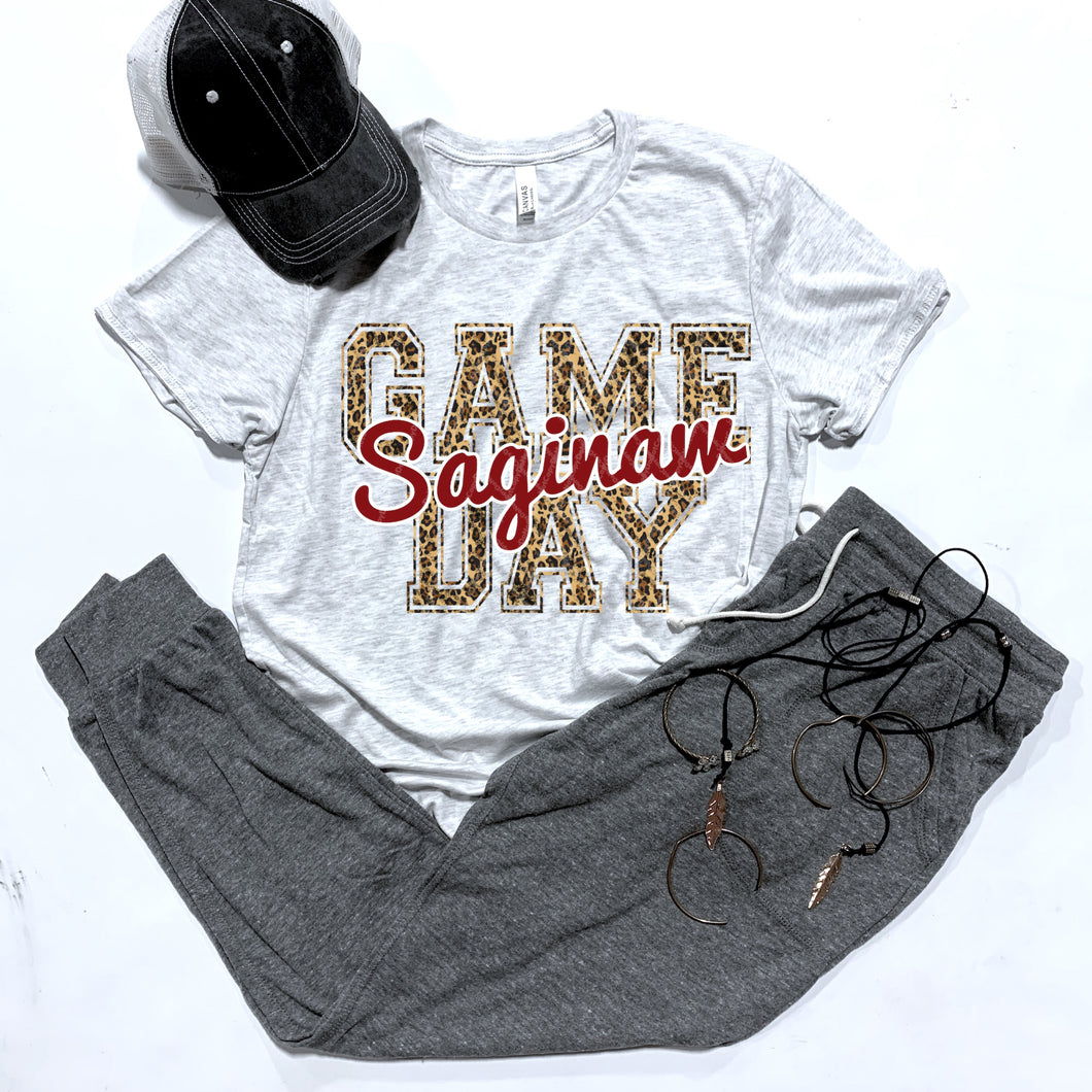 Saginaw Game Day w/ Maroon & Leopard Print - 5 Style Options