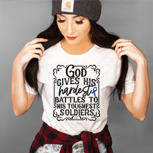 Load image into Gallery viewer, God Gives His Hardest Battles To His Toughest Soldiers w/ Ribbon