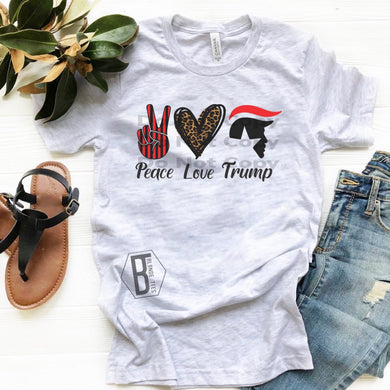 Peace Love Trump w/ Leopard - Ash Grey