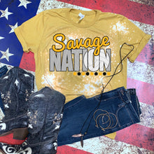 Load image into Gallery viewer, Savage Nation w/ Volleyball - Gold &amp; Black Text - 12 Color Options