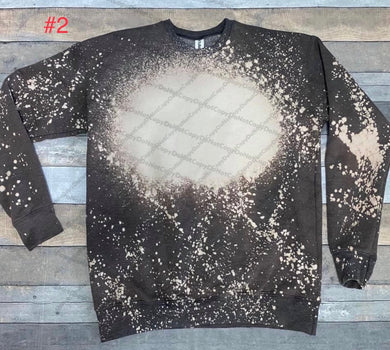 Blank- Acid Wash Small Splatter Black Crewneck Sweatshirt