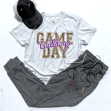 Load image into Gallery viewer, Bulldogs Game Day w/ Purple &amp; Leopard Print - 12 Color Options