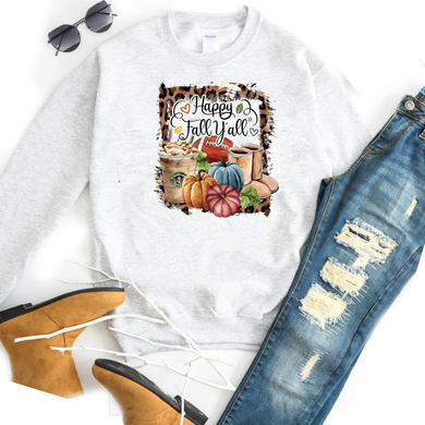 Happy Fall Y'all w/ Favorites Starbucks Boots Football Pumpkins