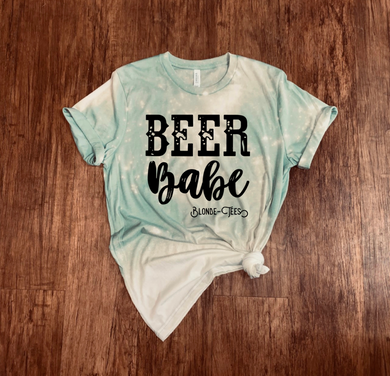Beer Babe - Acid Wash Sage Tee