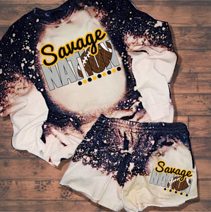 Savage Nation w/ Football - Black & Gold Text - 15 Color Options