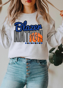 Blazer Nation w/ Basketball - Blue & Black Text - 12 Style Options