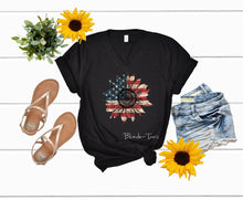Load image into Gallery viewer, American Flag On Sunflower