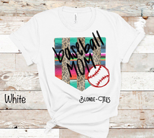 Load image into Gallery viewer, Baseball Mom w/ Serape &amp; Leopard Homeplate &amp; Baseball - 3 Color Options