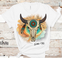Load image into Gallery viewer, Teal and Orange Tribal Skull