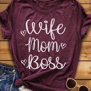 Wife. Mom. Boss. - White Ink