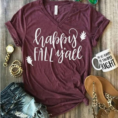 Happy Fall Y'all - White Ink