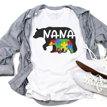 Autism - NANA Bear - Black Ink