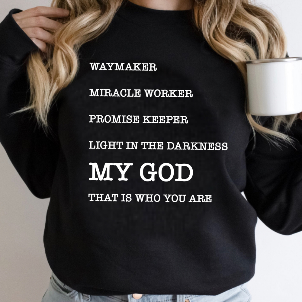 Waymaker Miracle Worker My God - White Ink